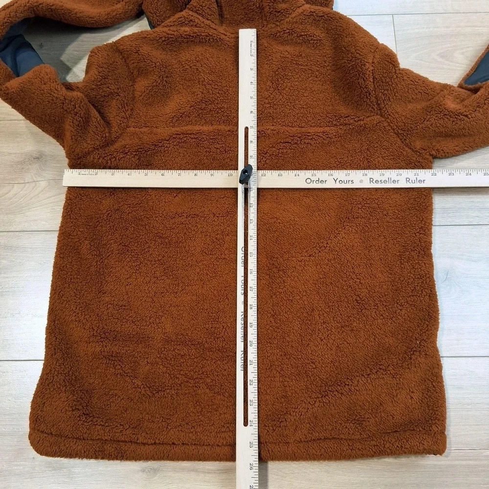 The North Face Campshire Hoodie Mens Medium Brown Sherpa Fleece 1/4 Zip Pullover